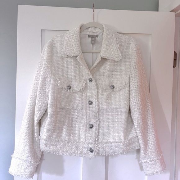 H&M Women Fringe-Trimmed Boucle Jacket - Picture 4 of 8